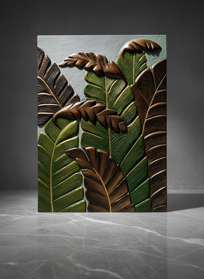 Textured Banana Leaf Art โ Smooth Acrylic Texture -7 Textured Banana Leaf Art โ Smooth Acrylic Texture