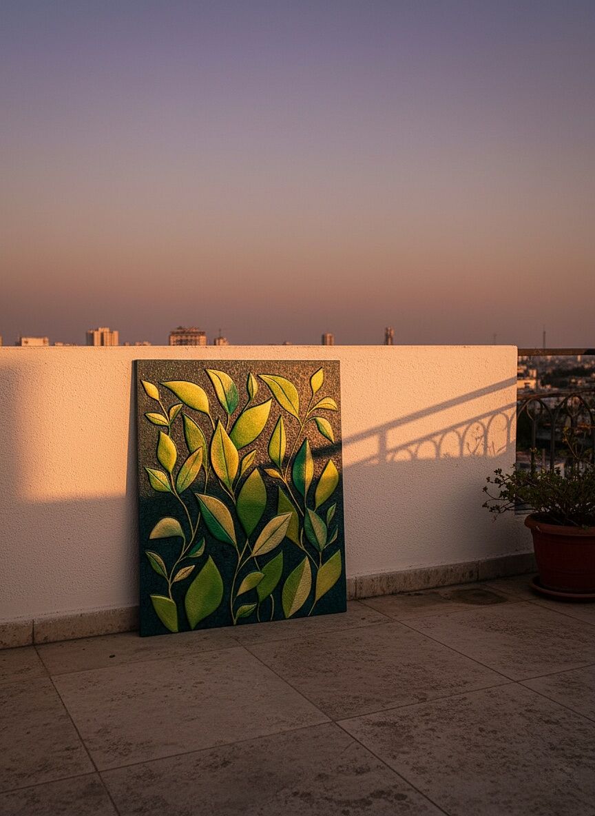 Textured Leaf Art โ Smooth Acrylic Texture wall 6 Textured Leaf Art โ Smooth Acrylic Texture wall 6