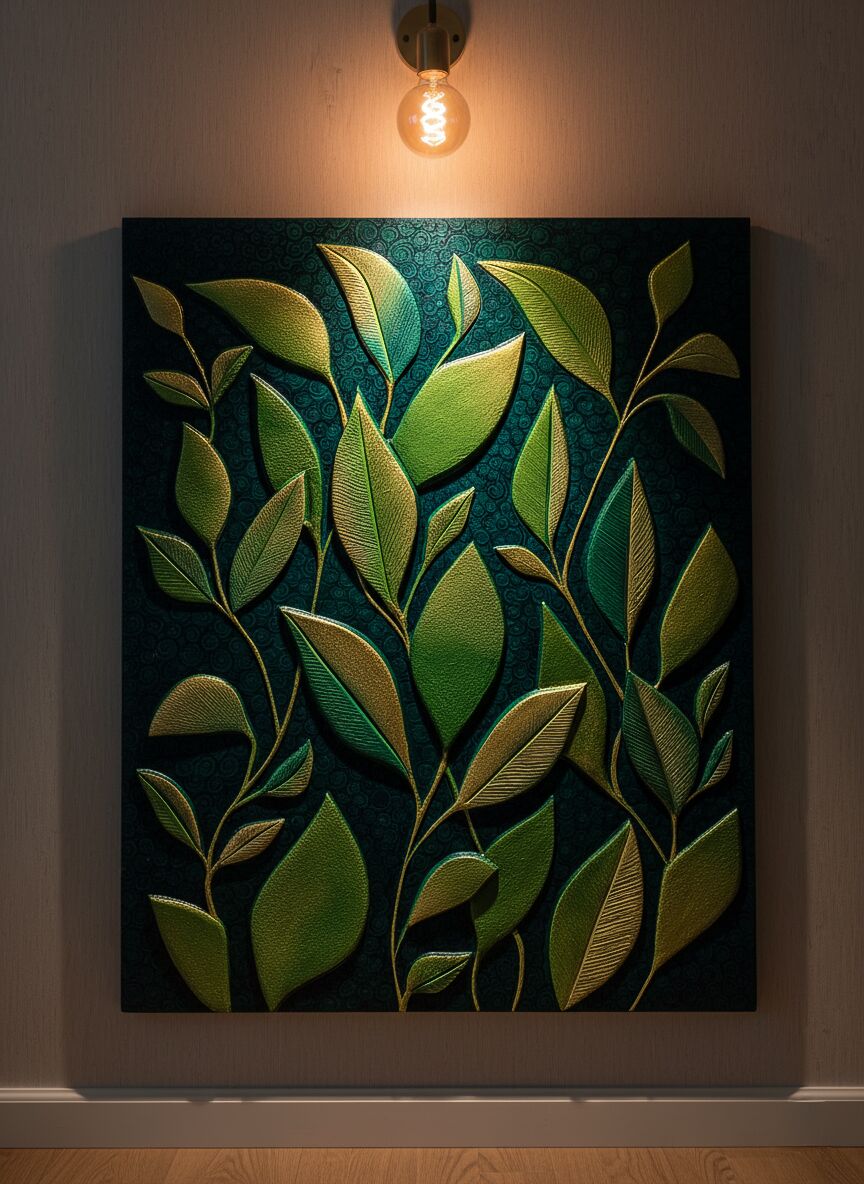 Textured Leaf Art โ Smooth Acrylic Texture wall 2 Textured Leaf Art โ Smooth Acrylic Texture wall 2