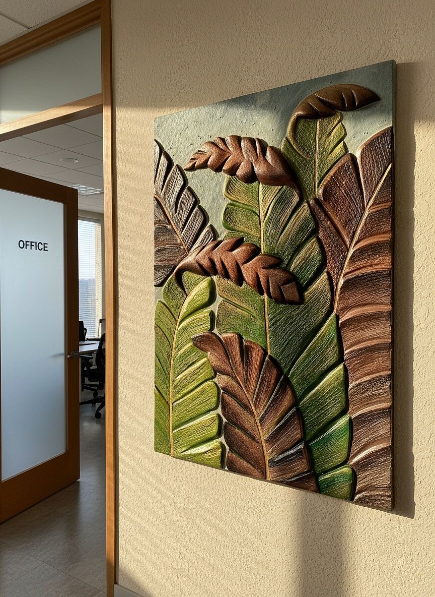 Textured Banana Leaf Art โ Smooth Acrylic Texture -6 Textured Banana Leaf Art โ Smooth Acrylic Texture -6